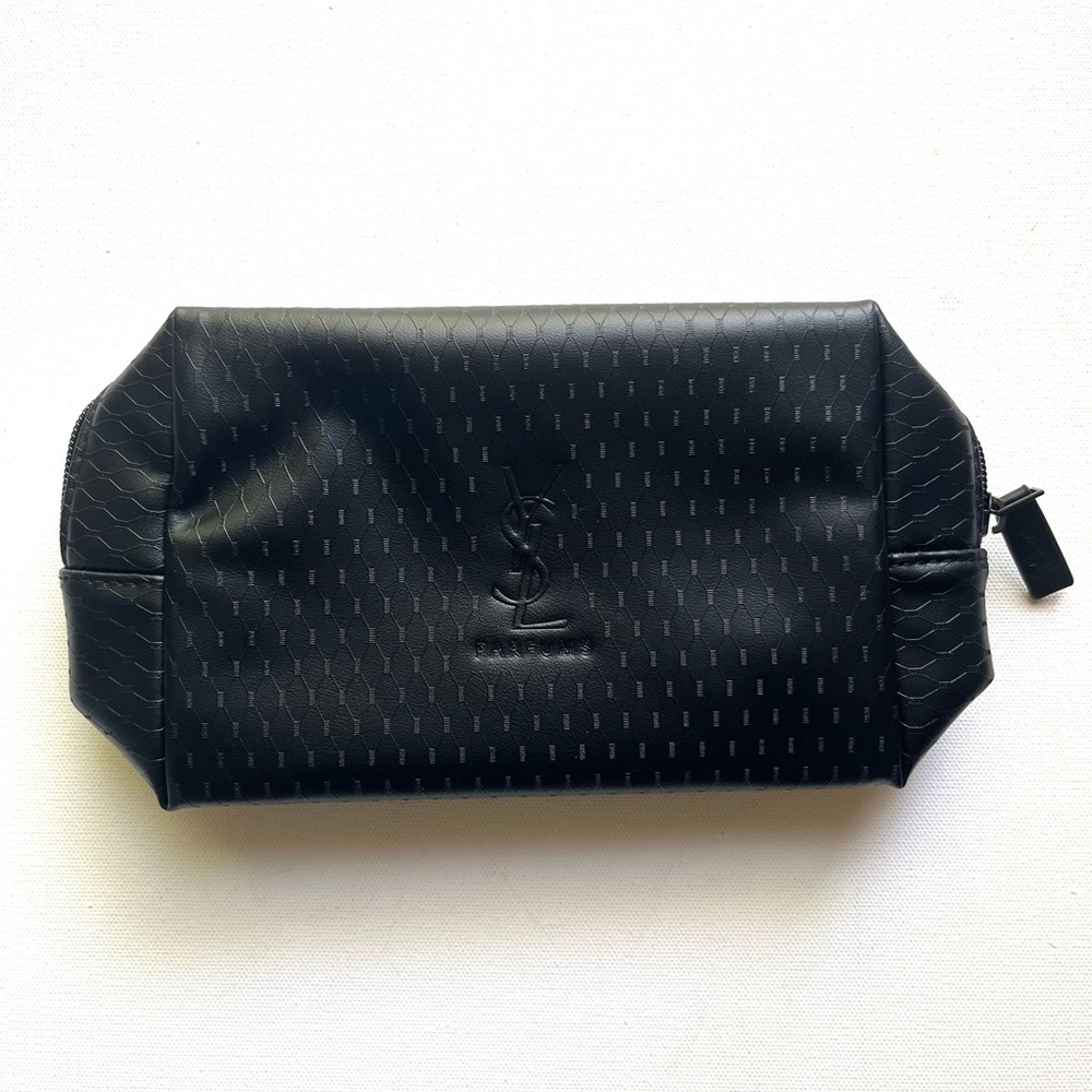 YSL YVES SAINT LAURENT Black Makeup Bag Cosmetic Toiletry Case